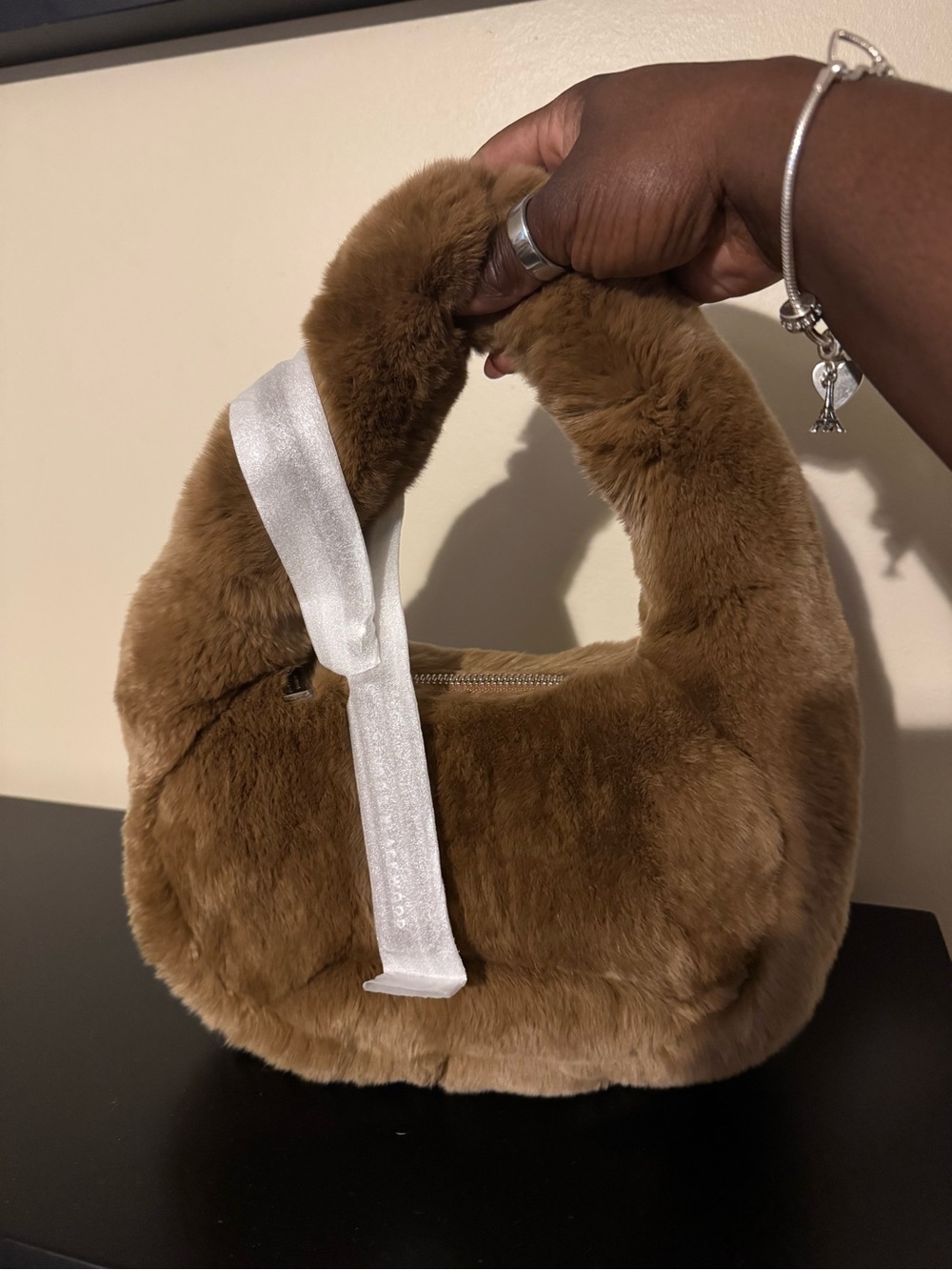 Brandon Blackwood Fur Shoulder Bag in Brown